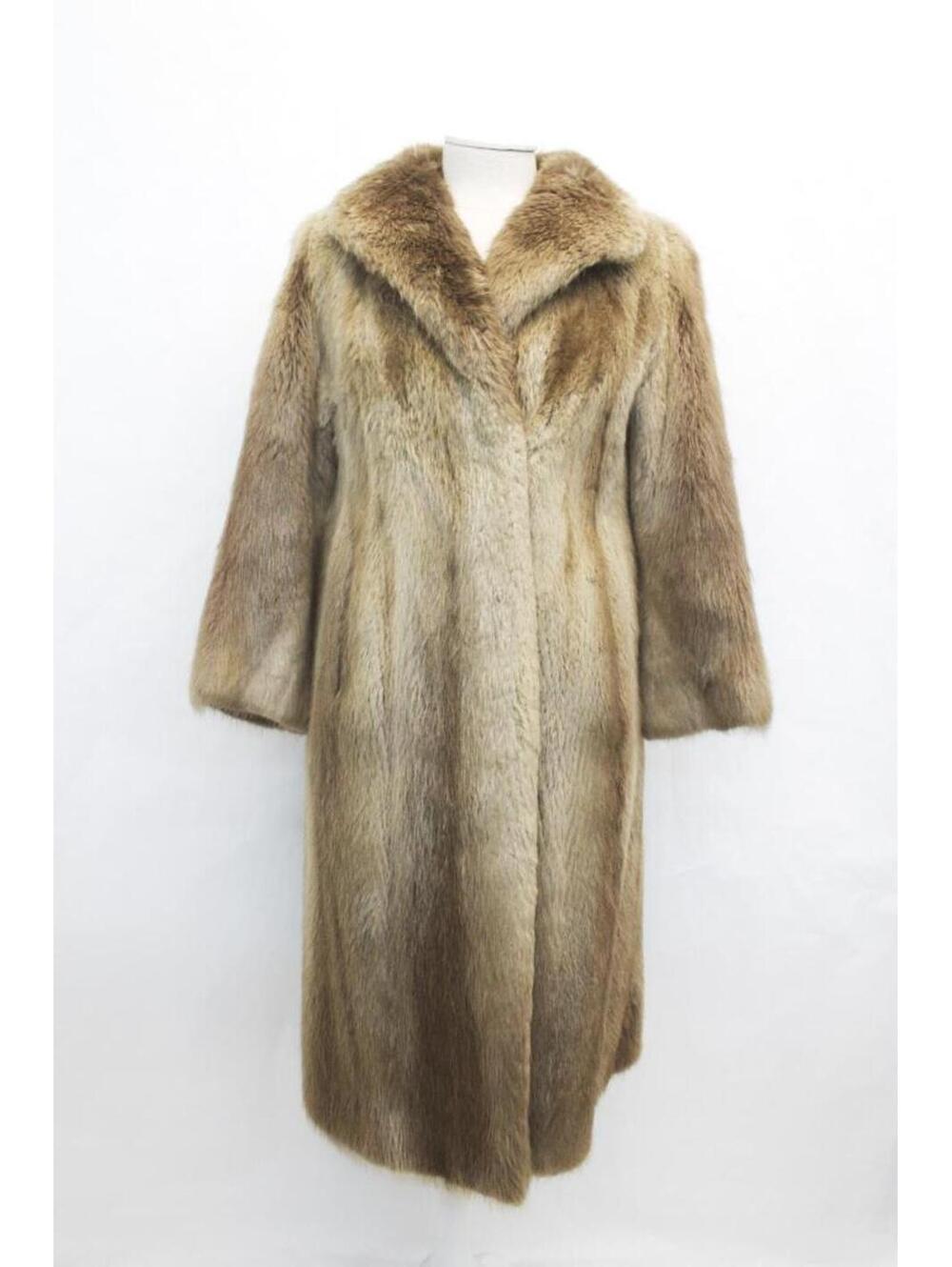 Excellent Blond Long Haired Beaver Fur Coat Jacket Women Woman Size 4 Petite